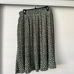 EXLURA Womens High Waist Polka Dot Pleated Skirt Midi Swing Skirt with Pockets